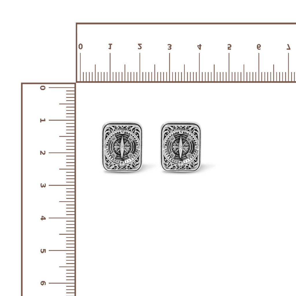 Sterling Silver Compass Collection Cufflinks