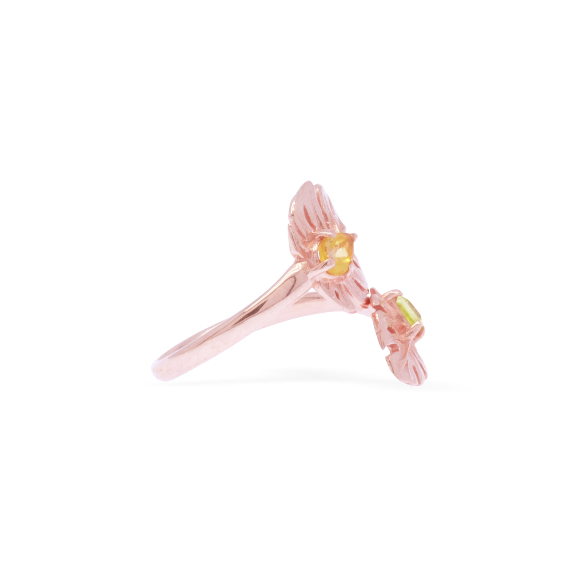 Cincin Adjustable Perak 925 Monstera Rose Gold Plated