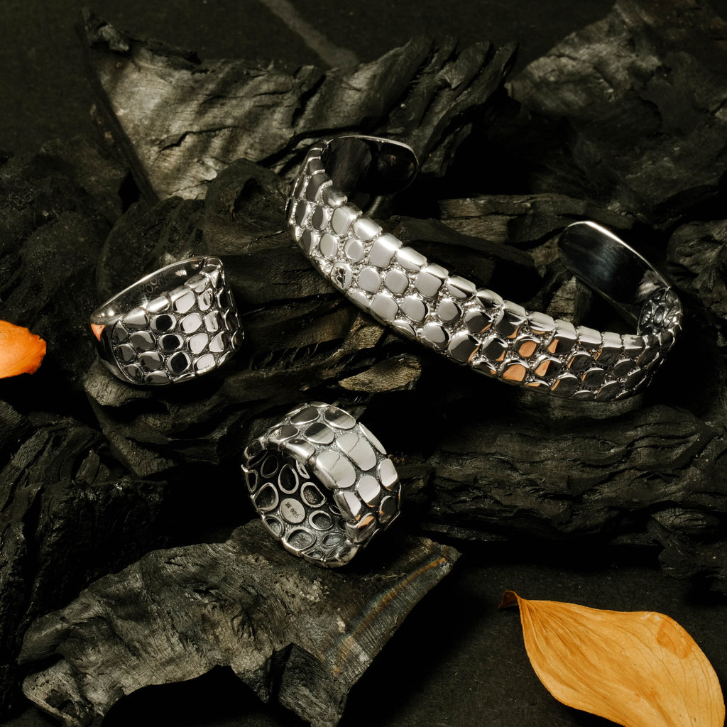 Cincin Wide Koleksi Pebble Sterling Silver 925