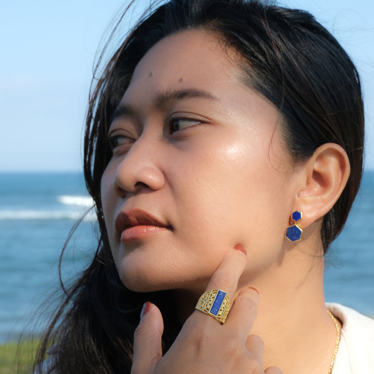 Cincin Signet Bar Koleksi Jali Sterling Silver 925