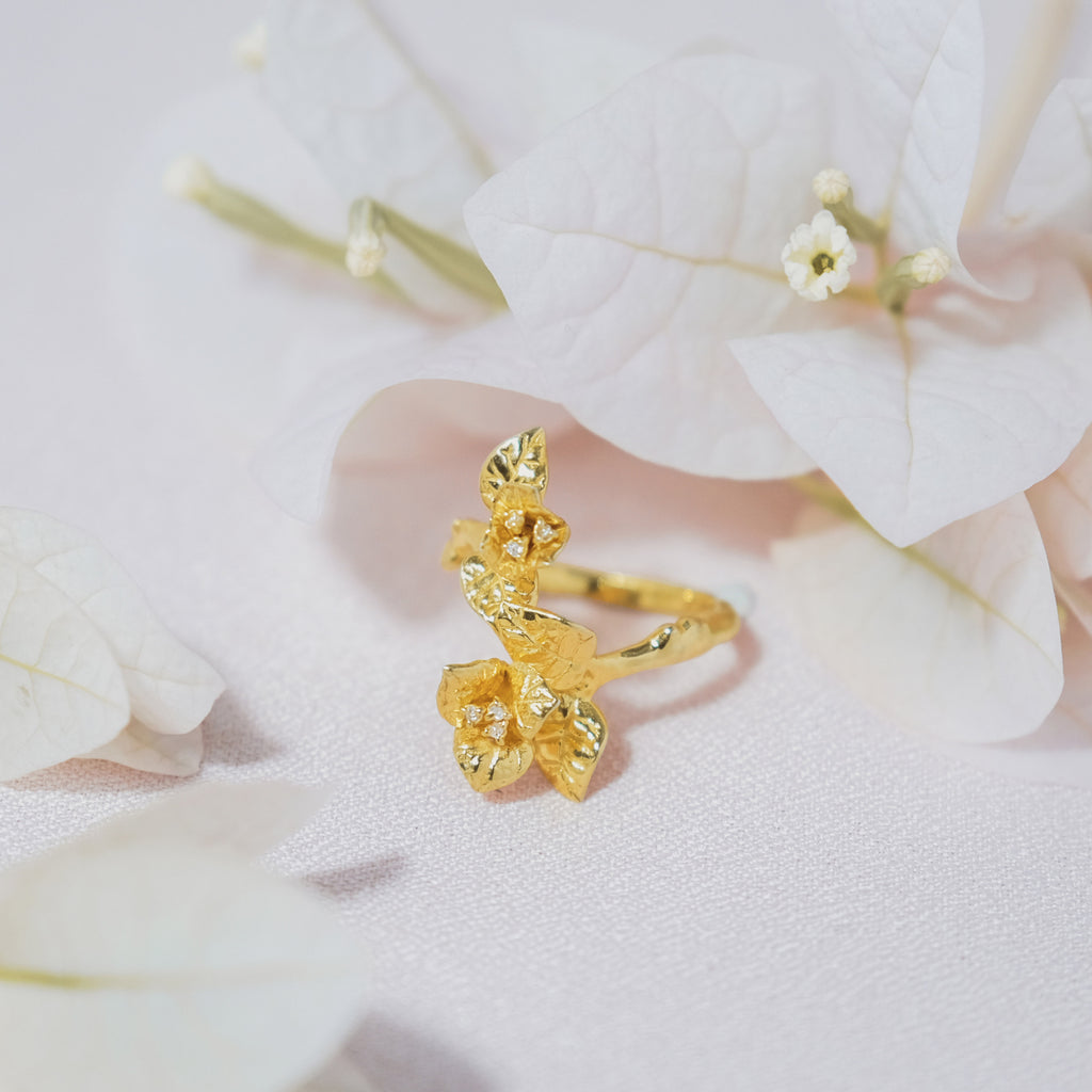 Bougainvillea Split Ring Sterling Silver 925