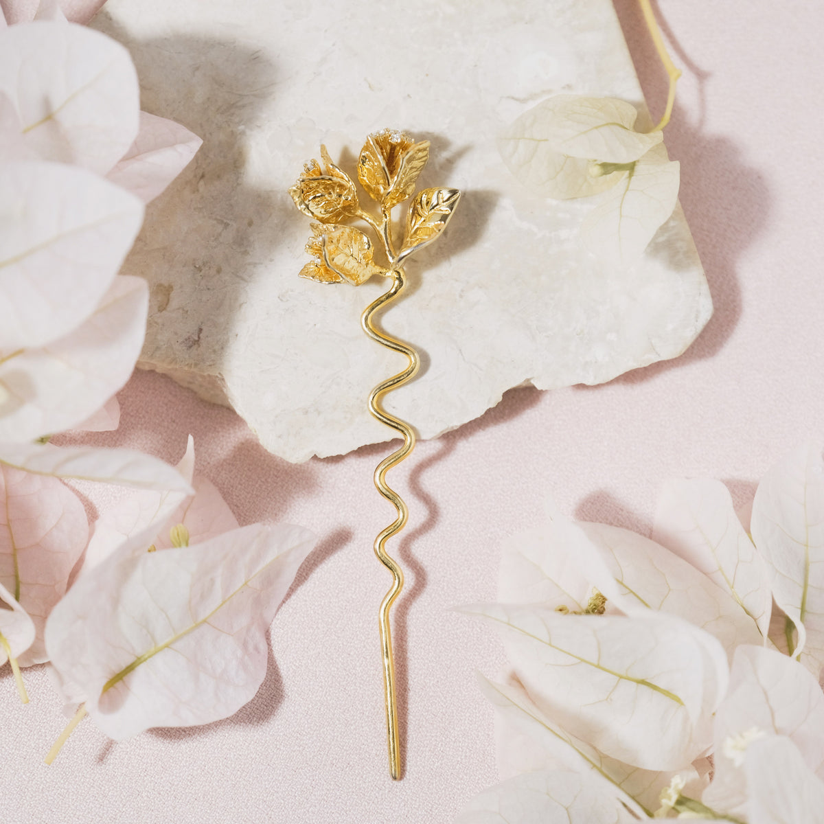 Sterling Silver 925 Bougainvillea Hairpiece