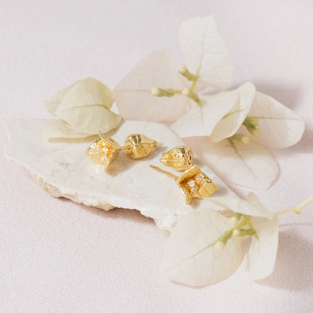 Anting Stud Mini Perak 925 Koleksi Bougenville