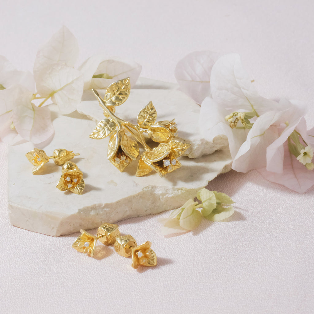 Sterling Silver 925 Bougainvillea Brooch