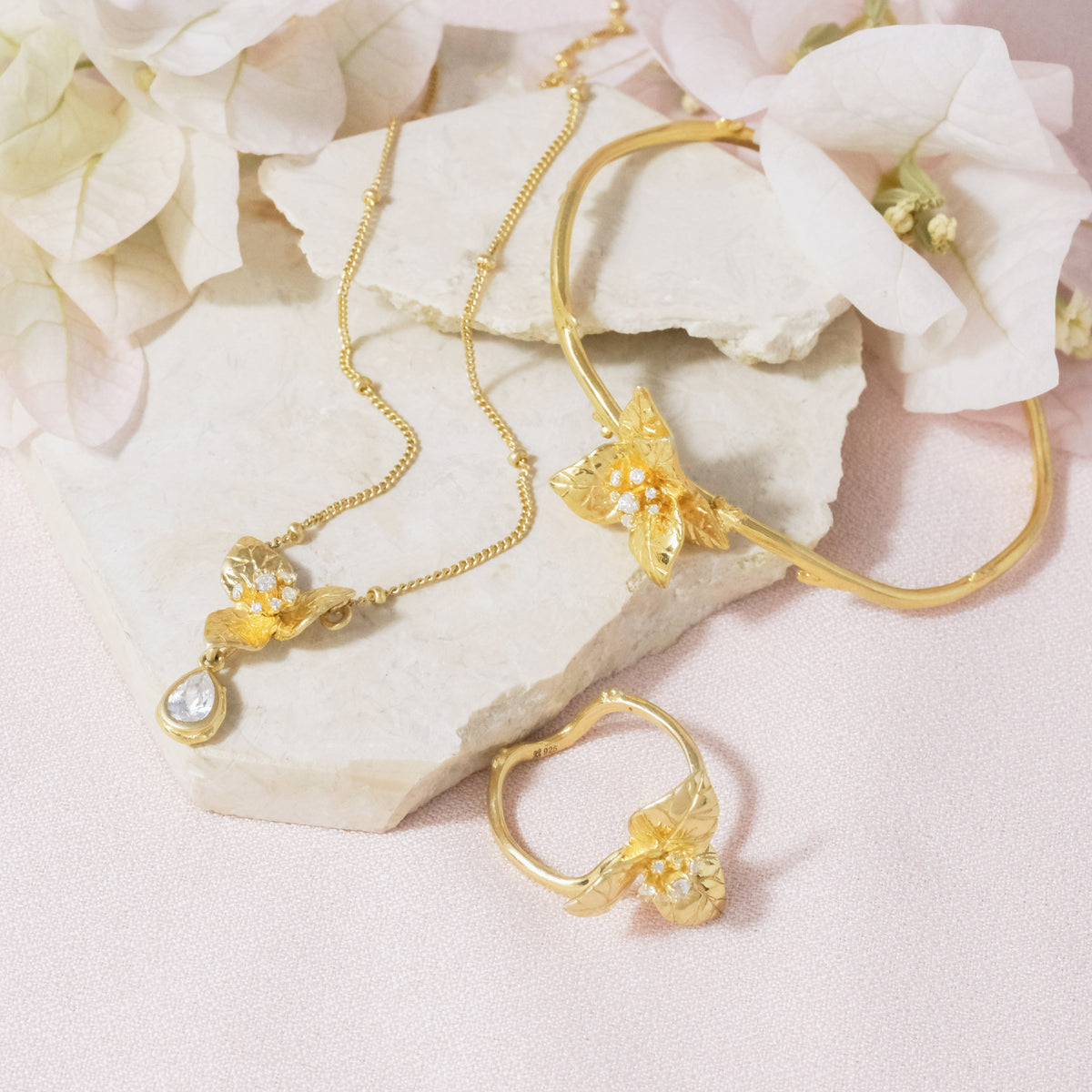 Kalung Choker Perak 925 Koleksi Bougenville