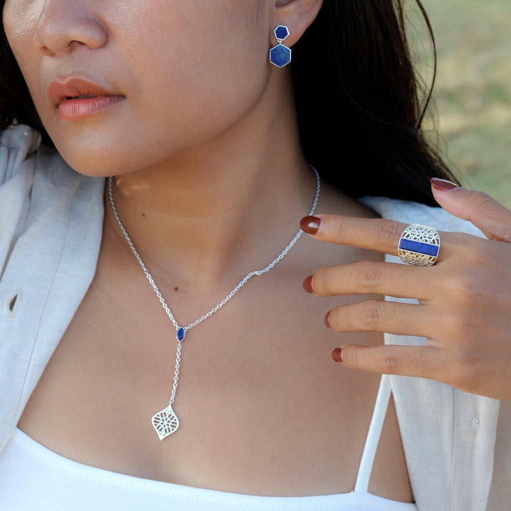 Kalung Drop Koleksi Jali Sterling Silver 925