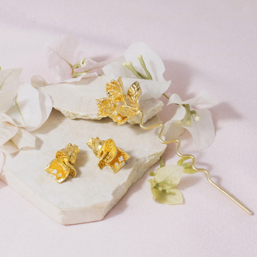 Sterling Silver 925 Bougainvillea Hairpiece