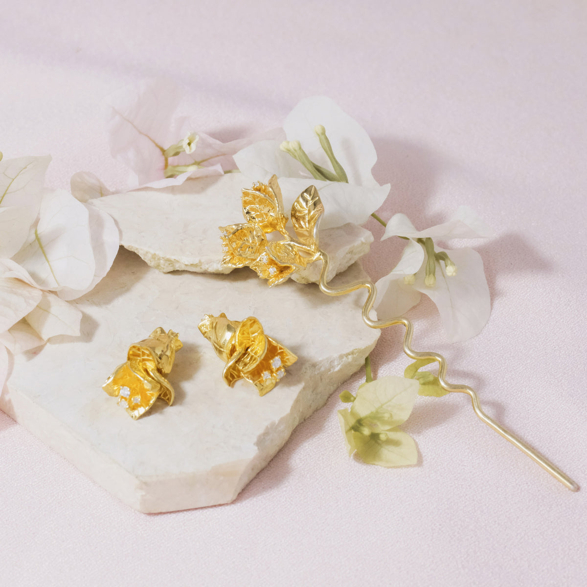 Sterling Silver 925 Bougainvillea Hairpiece