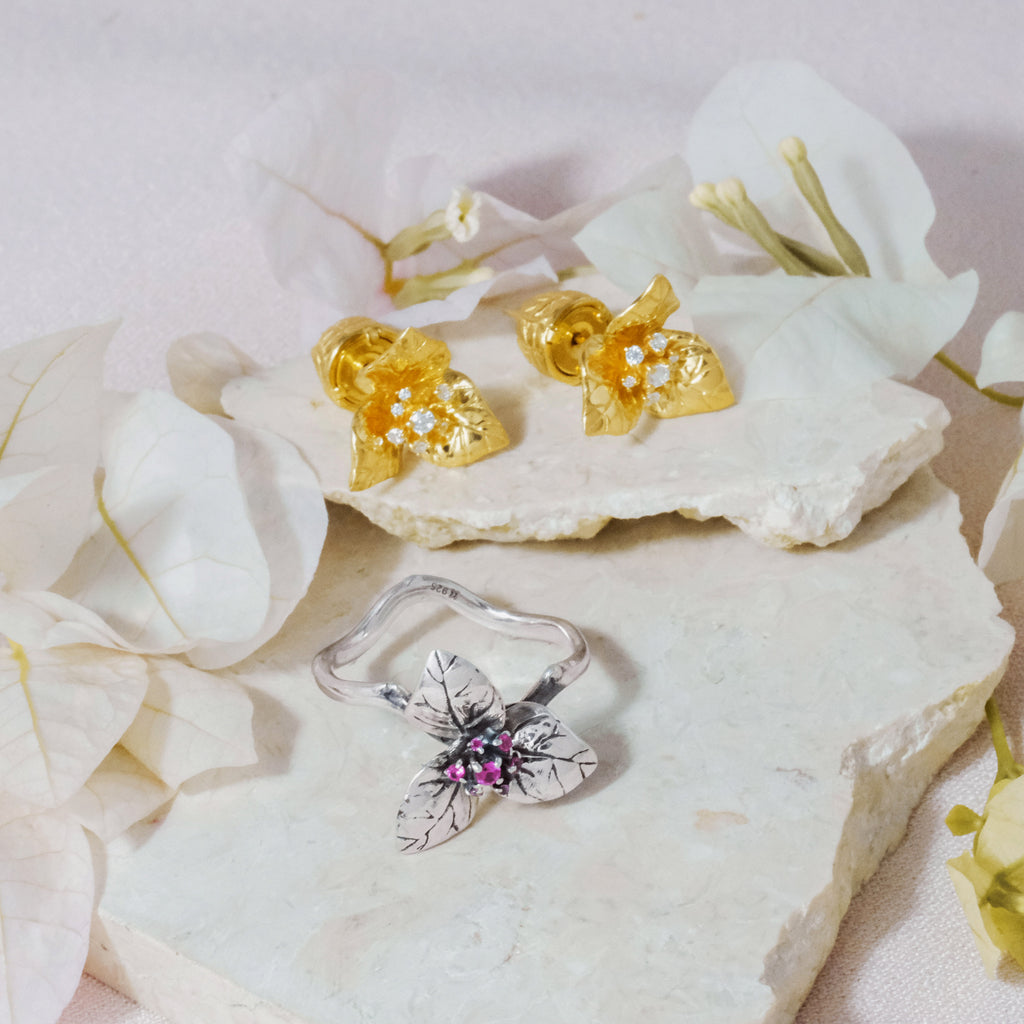 Anting Subeng Medium Perak 925 Koleksi Bougenville