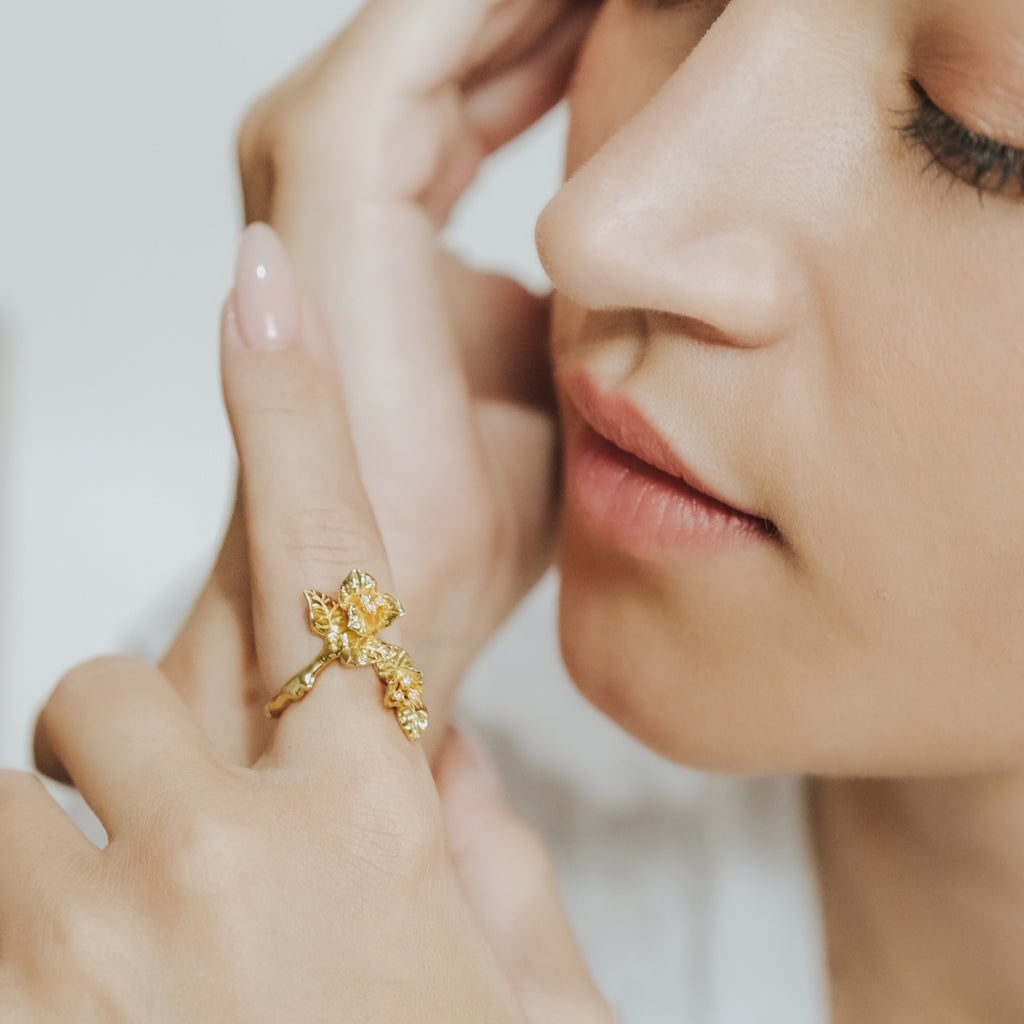 Bougainvillea Split Ring Sterling Silver 925