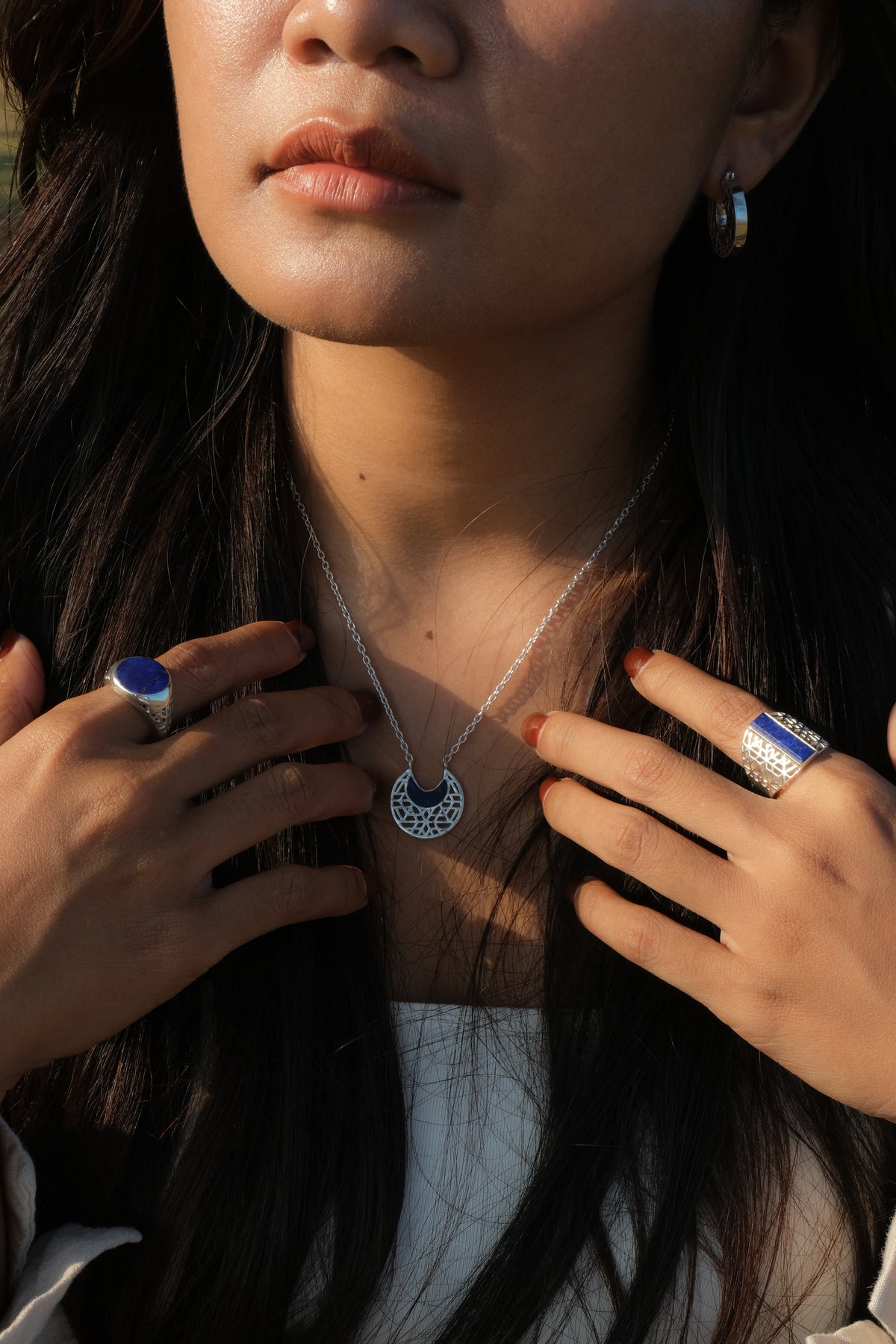 Kalung Round Koleksi Jali Sterling Silver 925