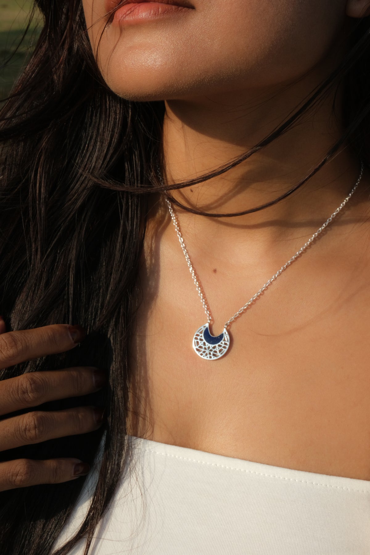 Kalung Round Koleksi Jali Sterling Silver 925