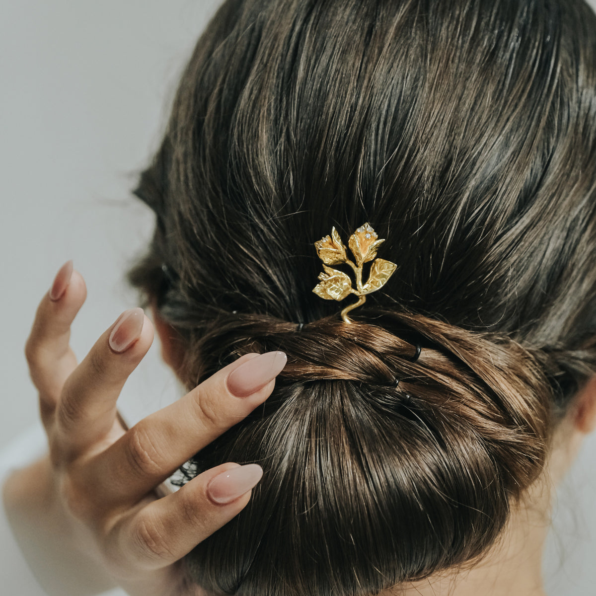 Sterling Silver 925 Bougainvillea Hairpiece