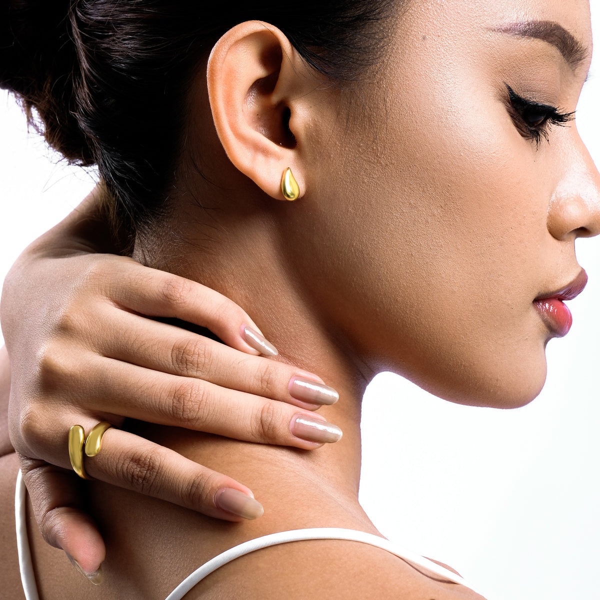 Elara Drop Stud Earrings Collection Sterling Silver 925 Gold Plated