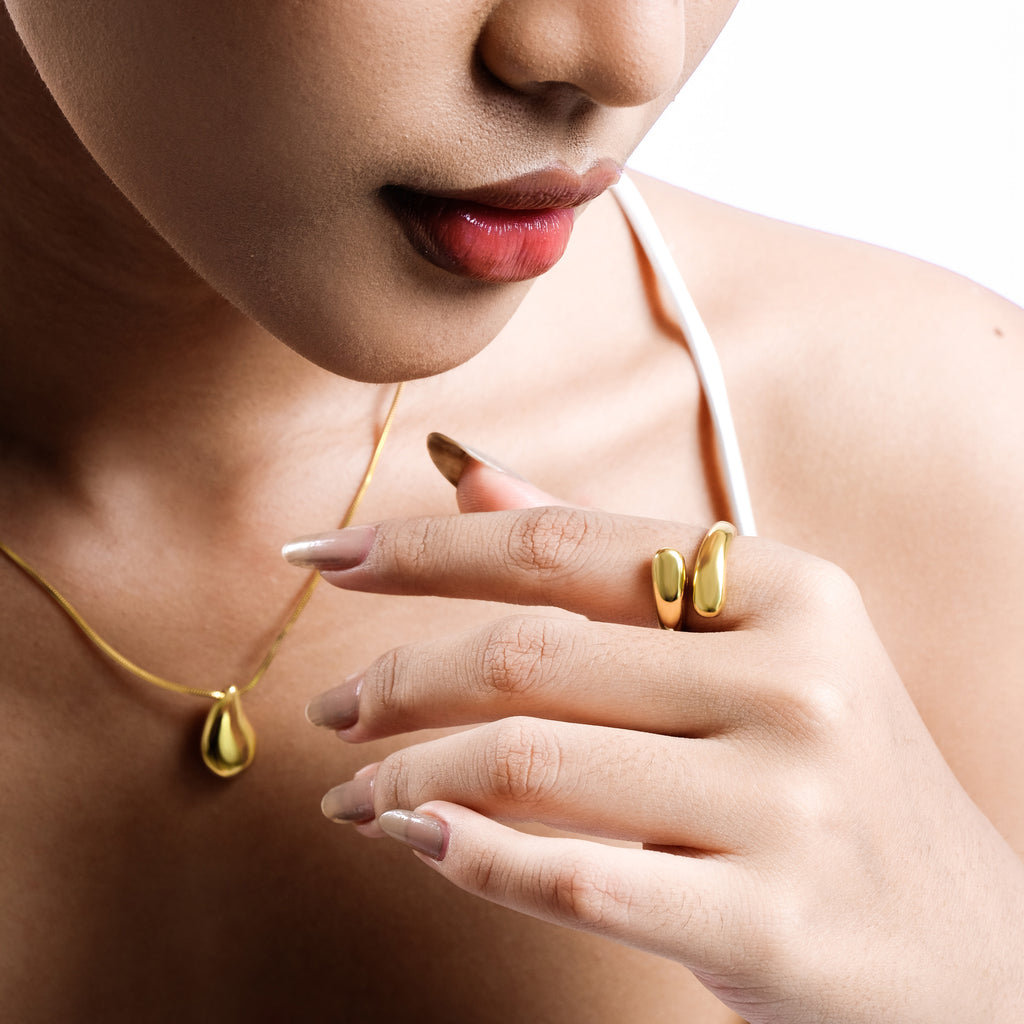 Elara Drop Collection Sterling Silver 925 Gold Plated Necklace