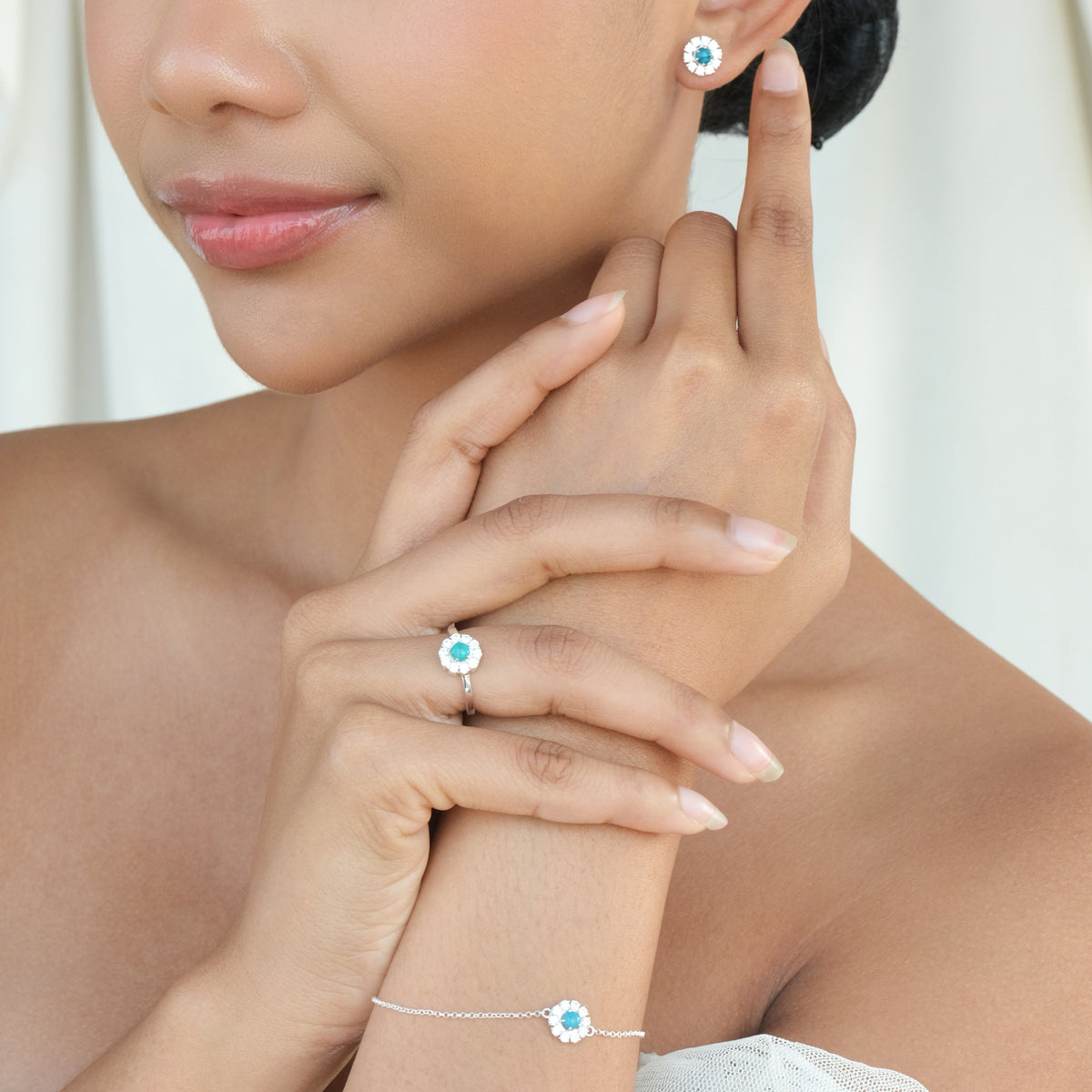 Cincin Flower Perak 925 Koleksi Azzura