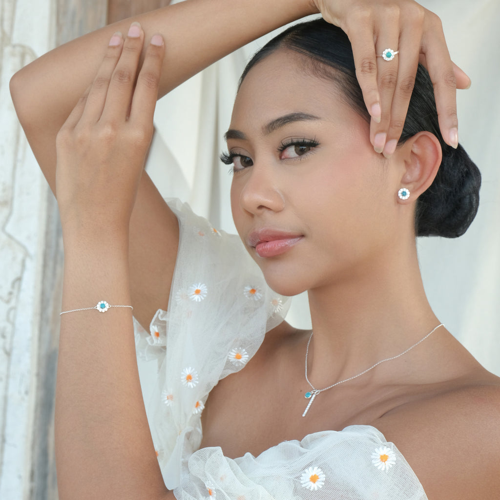 Gelang Chain Flower Perak 925 Koleksi Azzura