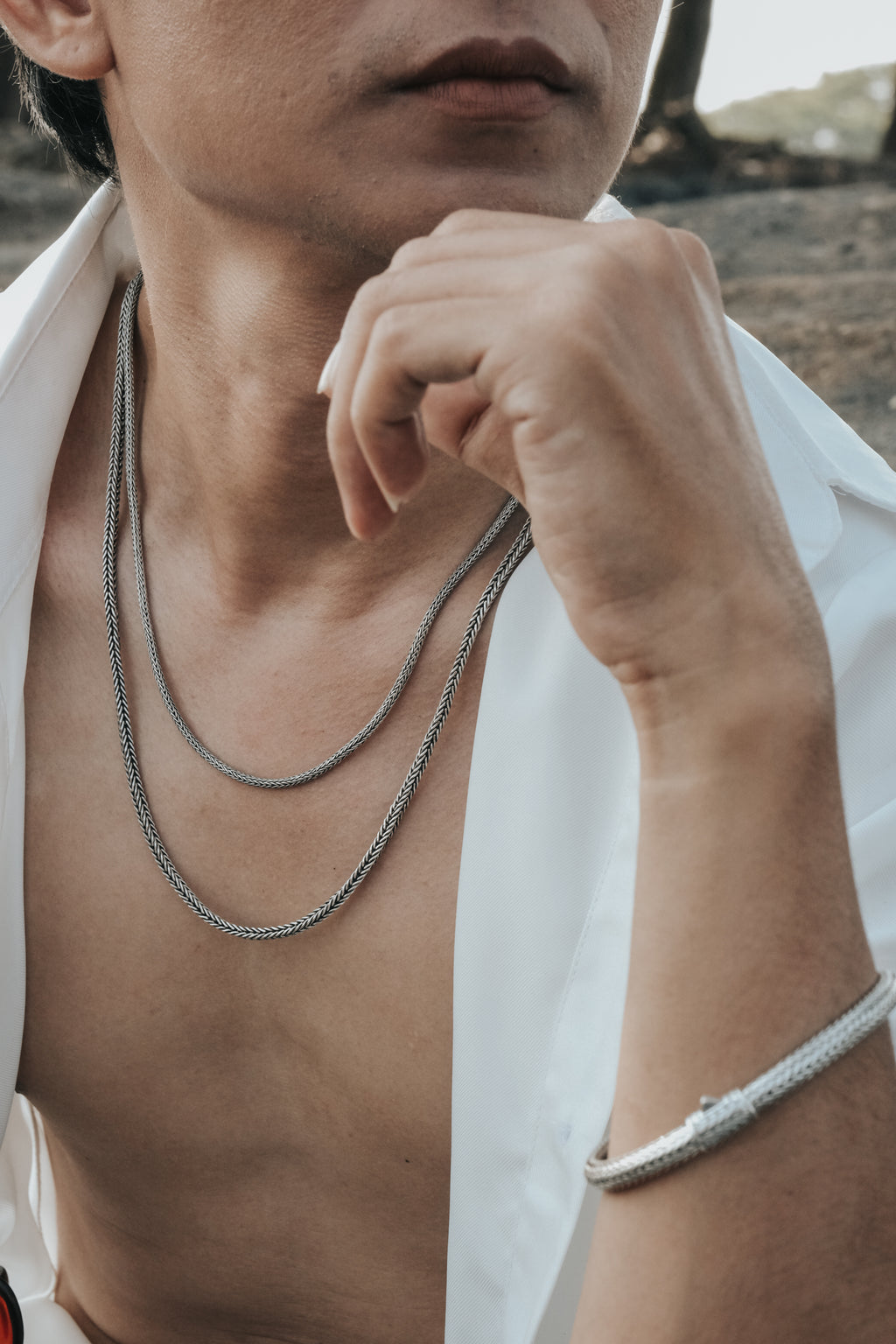 Kalung Anyaman Perak 925 Pria Sunaka Jewelry Koleksi Sutramala Nakula
