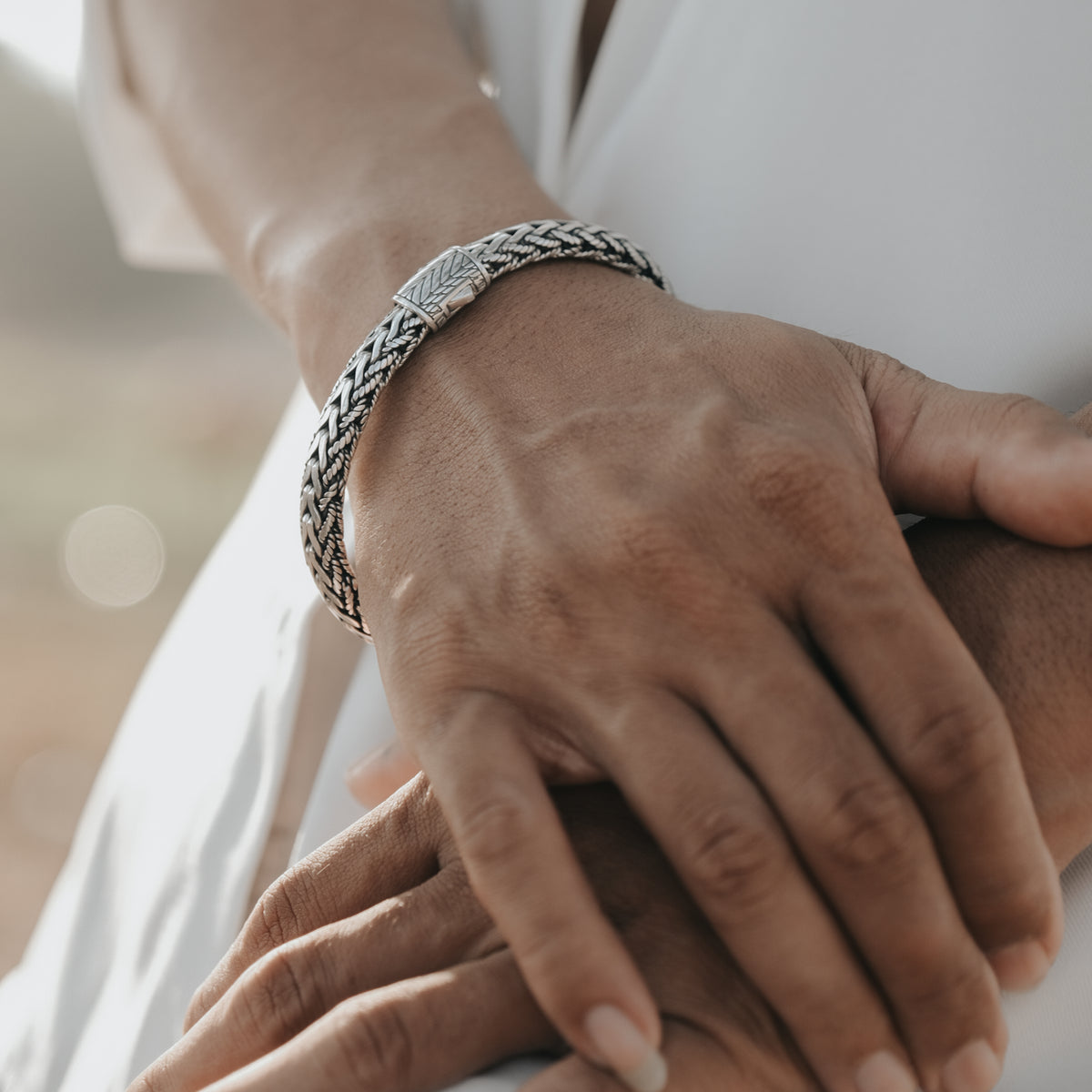 Gelang Anyaman Perak 925 Pria Sunaka Jewelry Koleksi Sutramala Bisma
