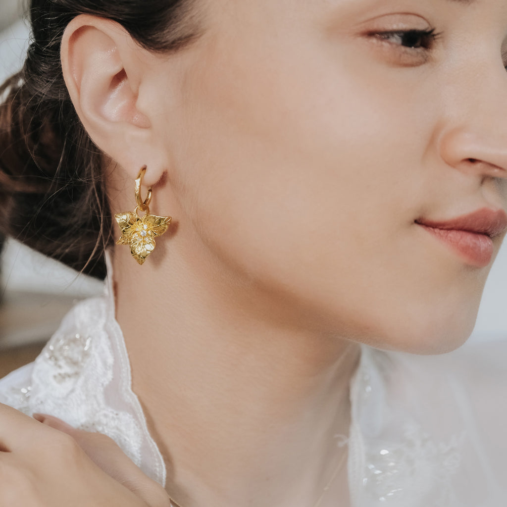 Bougainvillea Sterling Silver 925 Hoop Earrings