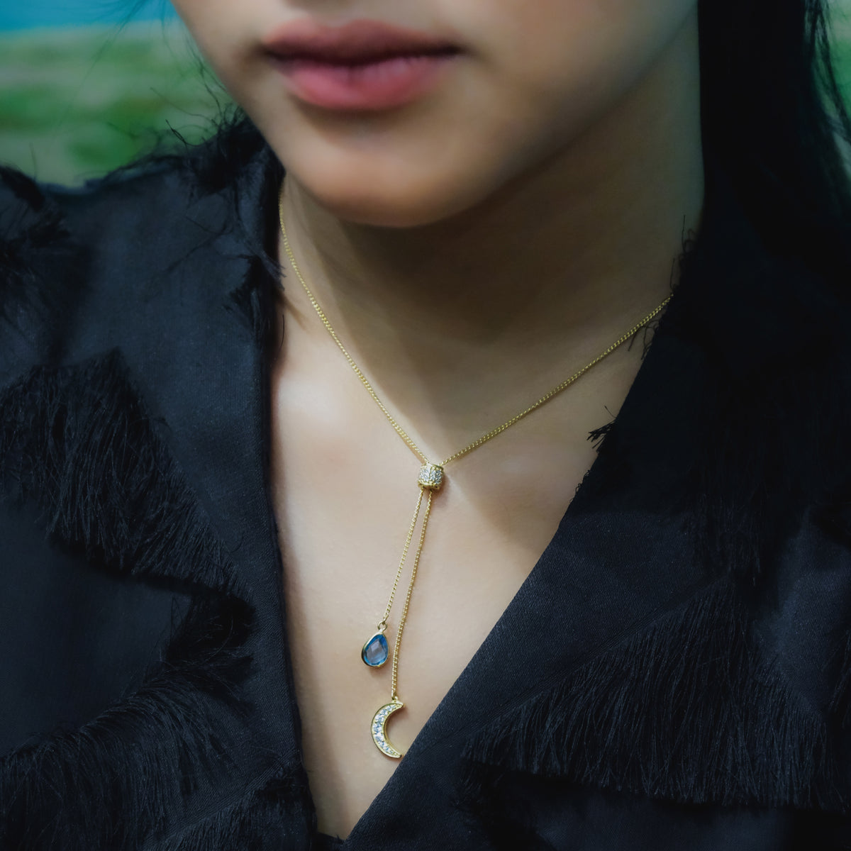 Kalung Choker Perak Koleksi Selene Sterling Silver 925 Gold Plated