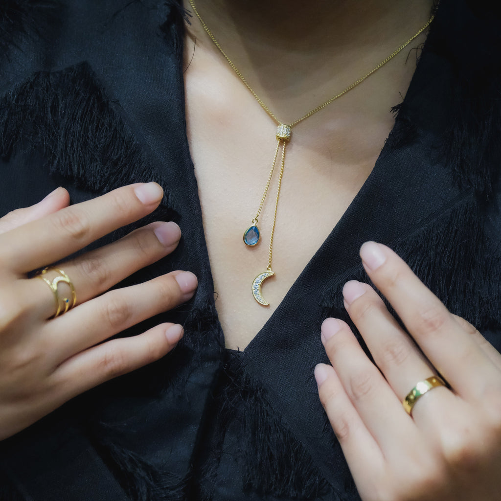 Kalung Choker Perak Koleksi Selene Sterling Silver 925 Gold Plated