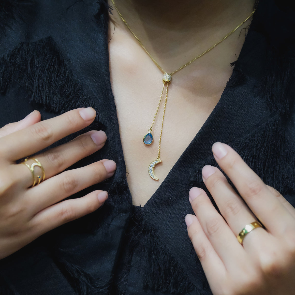 Kalung Choker Perak Koleksi Selene Sterling Silver 925 Gold Plated
