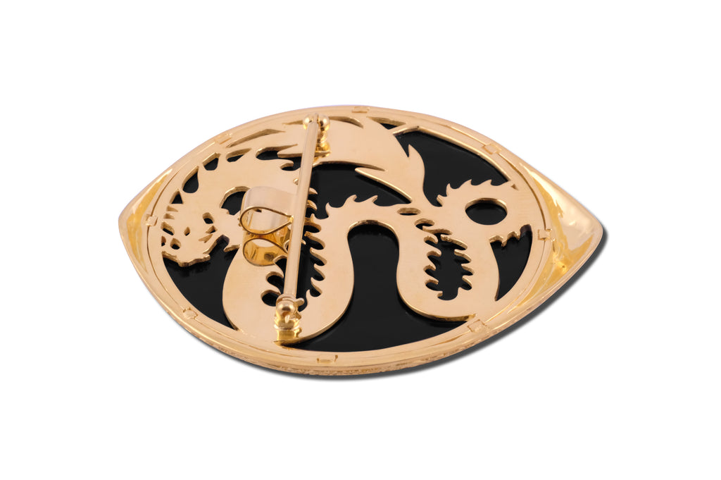 Dragon Collection 925 Sterling Silver Gold Plated Brooch