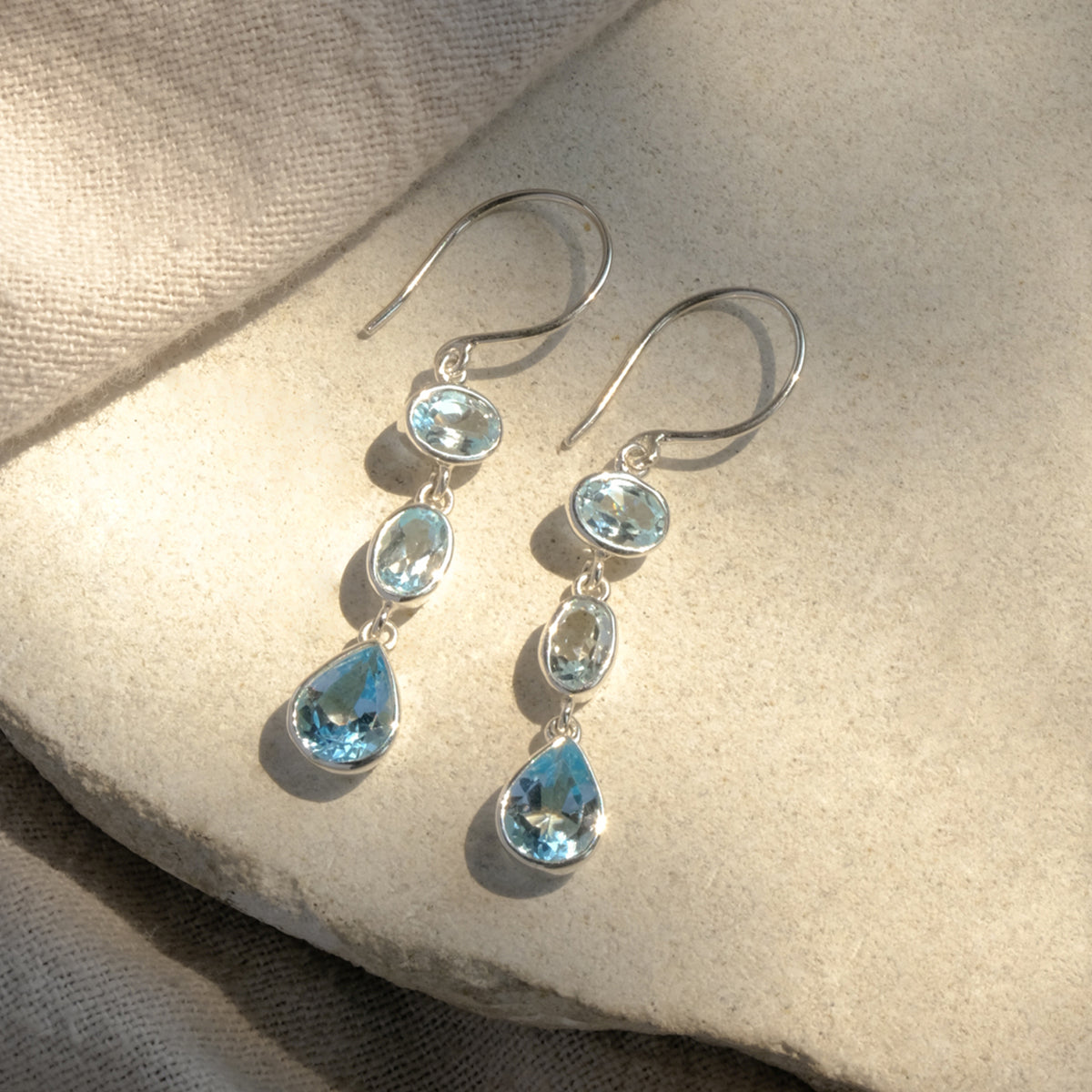 Anting Dangling Triple Drop Perak 925 Koleksi Alleania