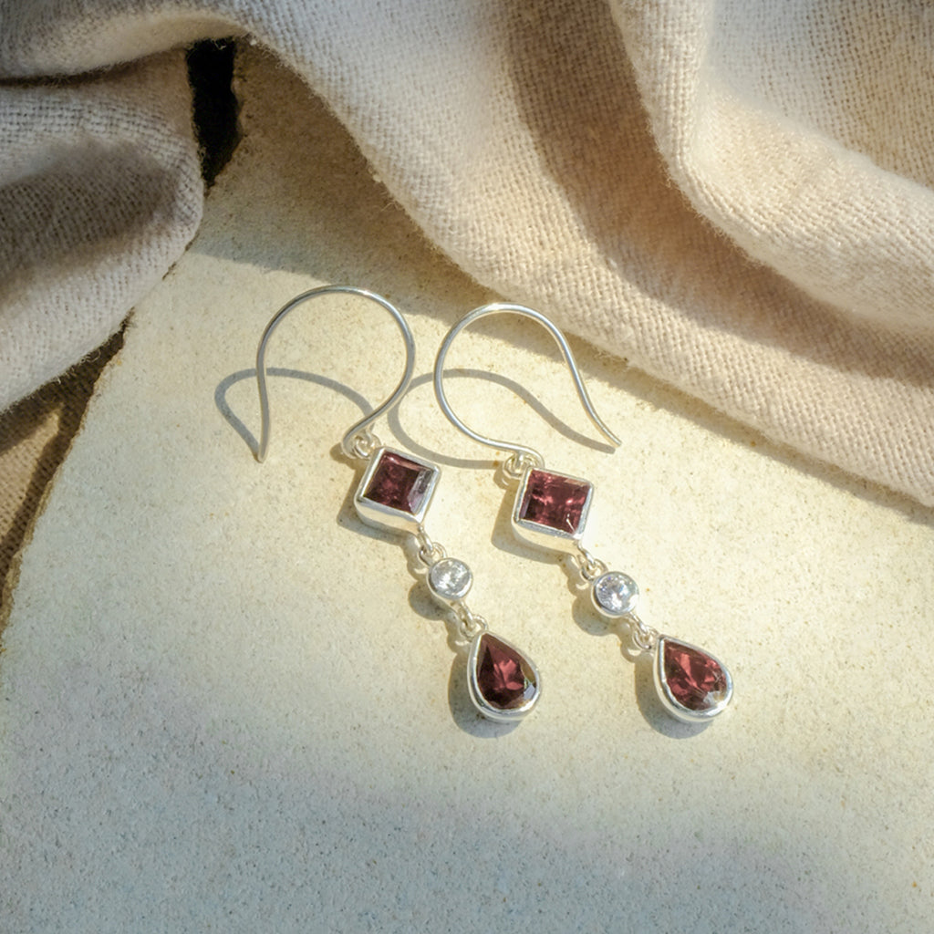 Anting Dangling Double Drop Perak 925 Koleksi Alleania