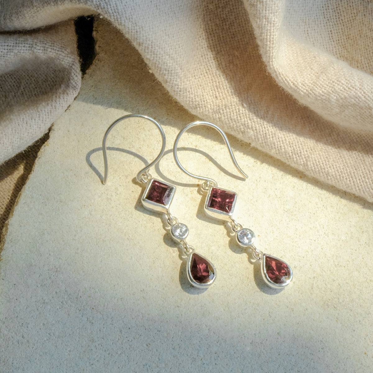 Anting Dangling Double Drop Perak 925 Koleksi Alleania