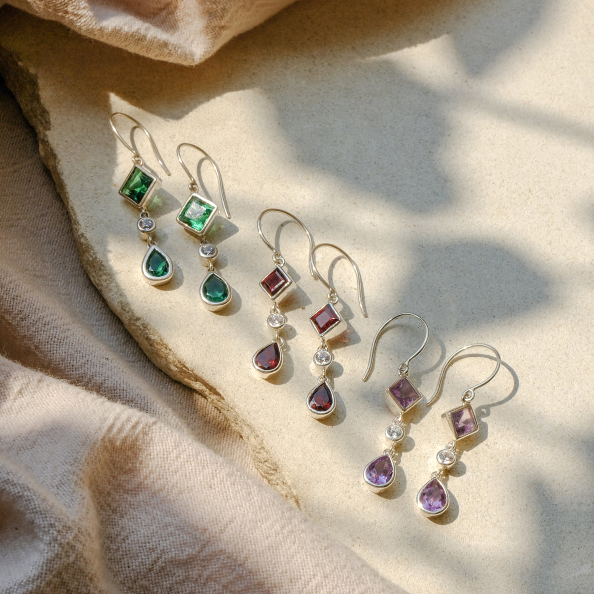 Anting Dangling Double Drop Perak 925 Koleksi Alleania