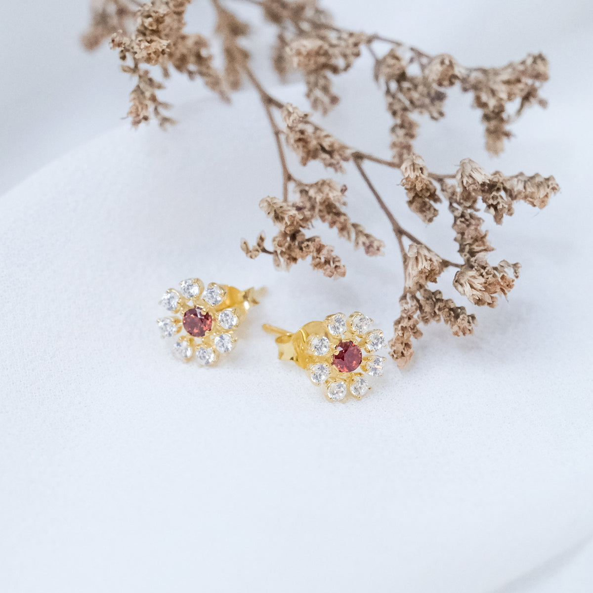Anting Stud Koleksi Coreopsis Sterling Silver 925 Gold Plated