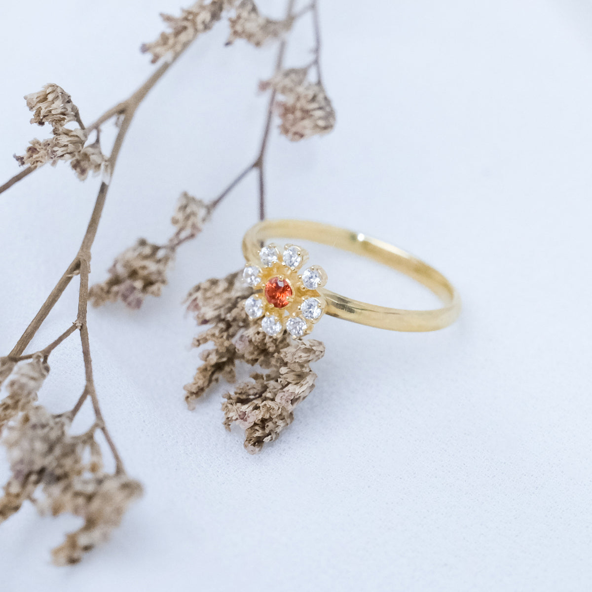 Coreopsis Collection Sterling Silver 925 Gold Plated Ring