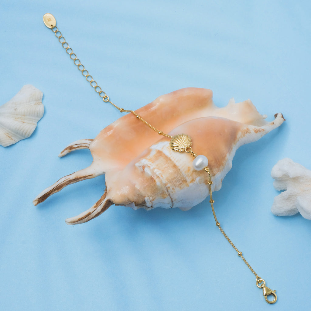 Shell Collection Sterling Silver 925 Chain Bracelet