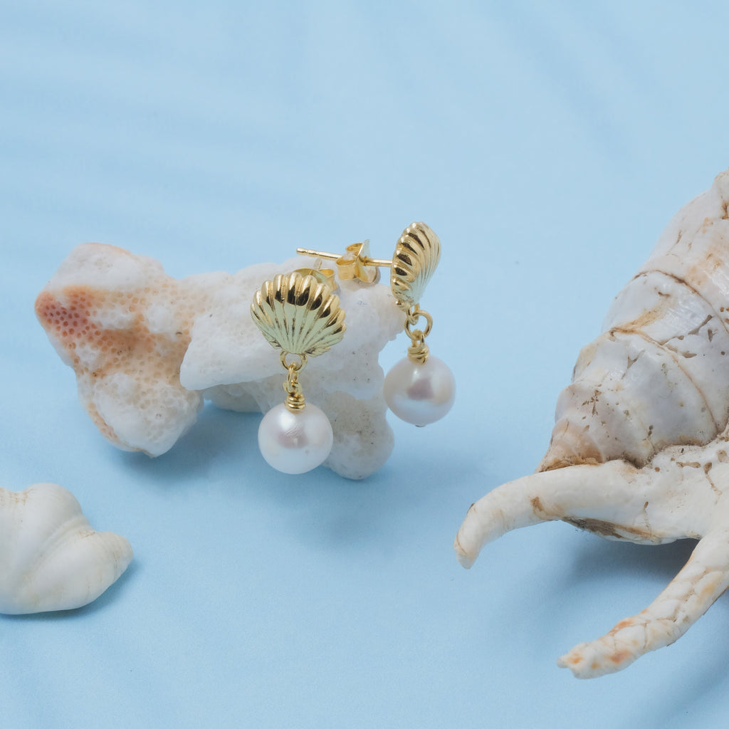 Anting Dangling Koleksi Shell Sterling Silver 925