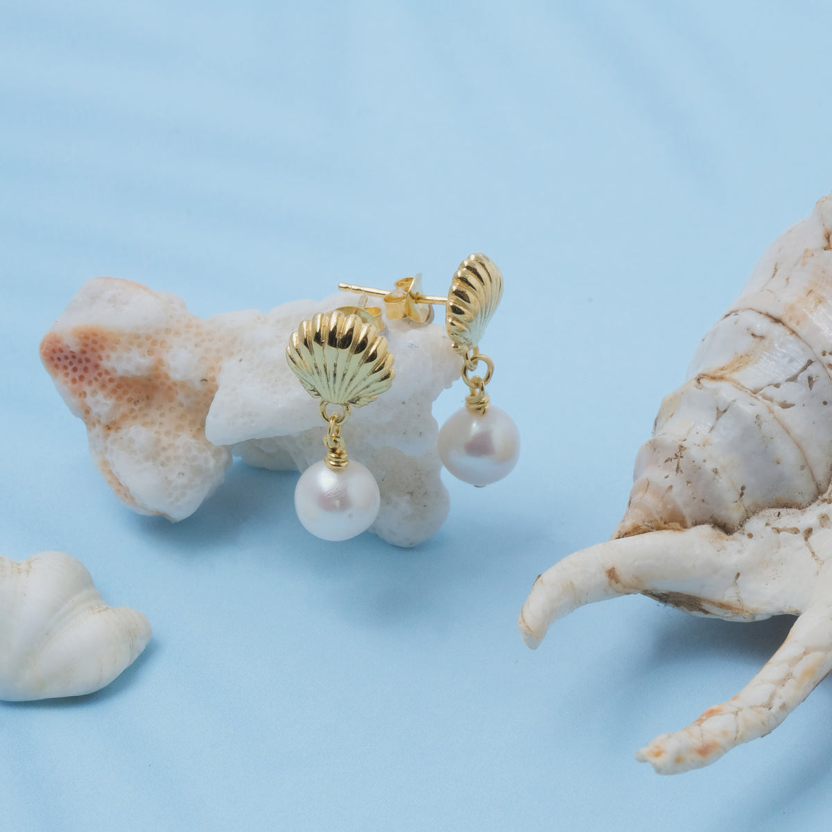 Anting Dangling Koleksi Shell Sterling Silver 925