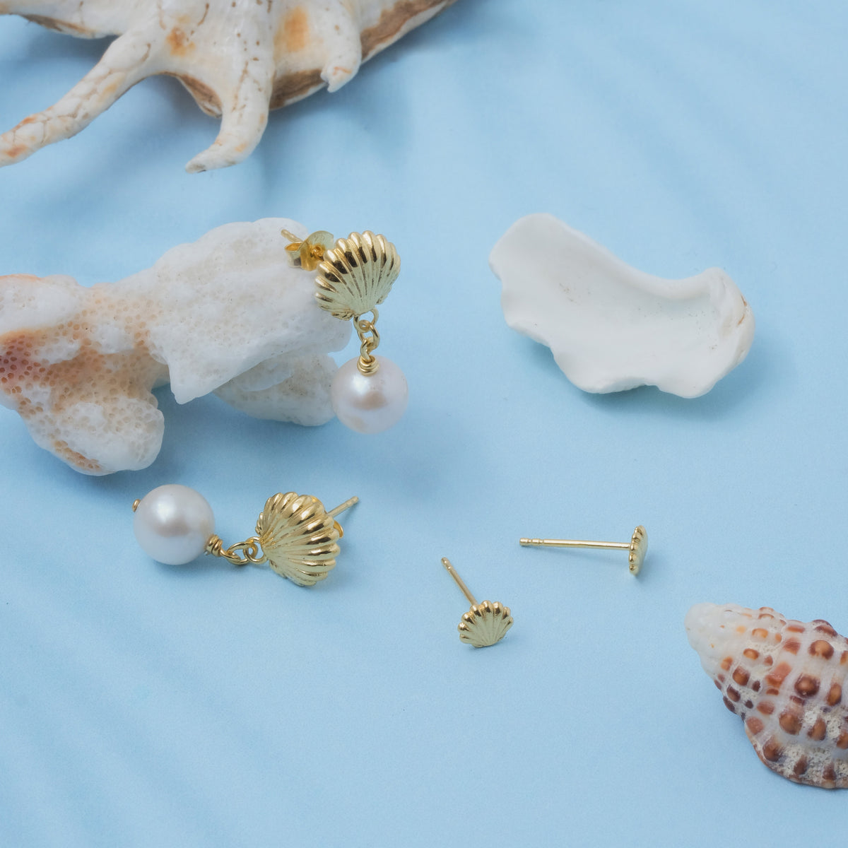 Anting Stud Koleksi Shell Sterling Silver 925
