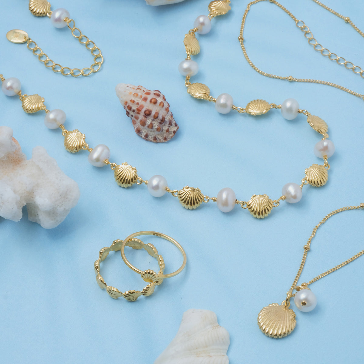 925 Sterling Silver Shell Choker Chain Necklace Collection