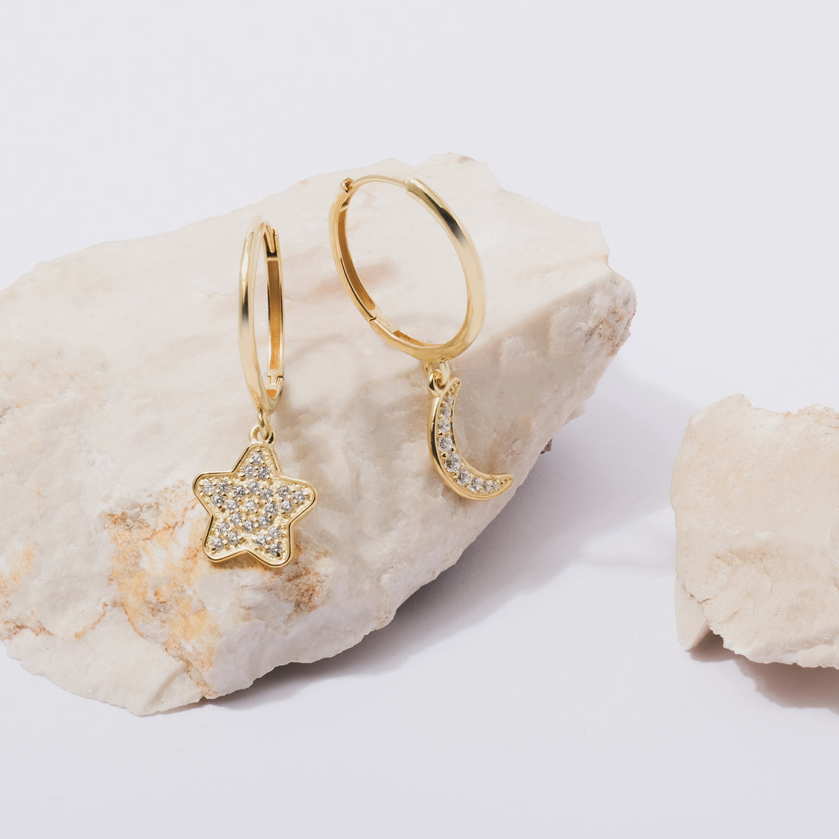 Selene Collection Sterling Silver 925 Gold Plated Hoop Earrings