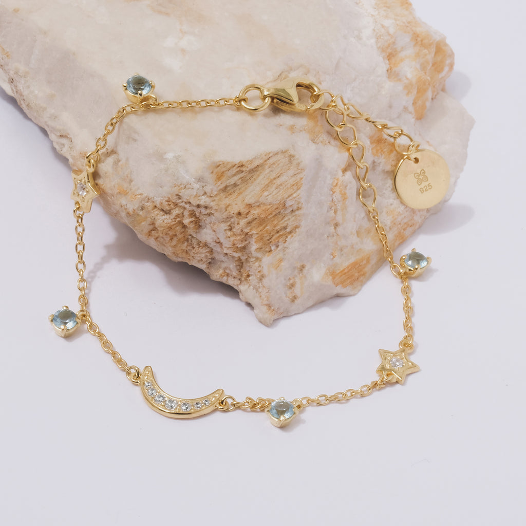 Gelang Perak Koleksi Selene Sterling Silver 925 Gold Plated