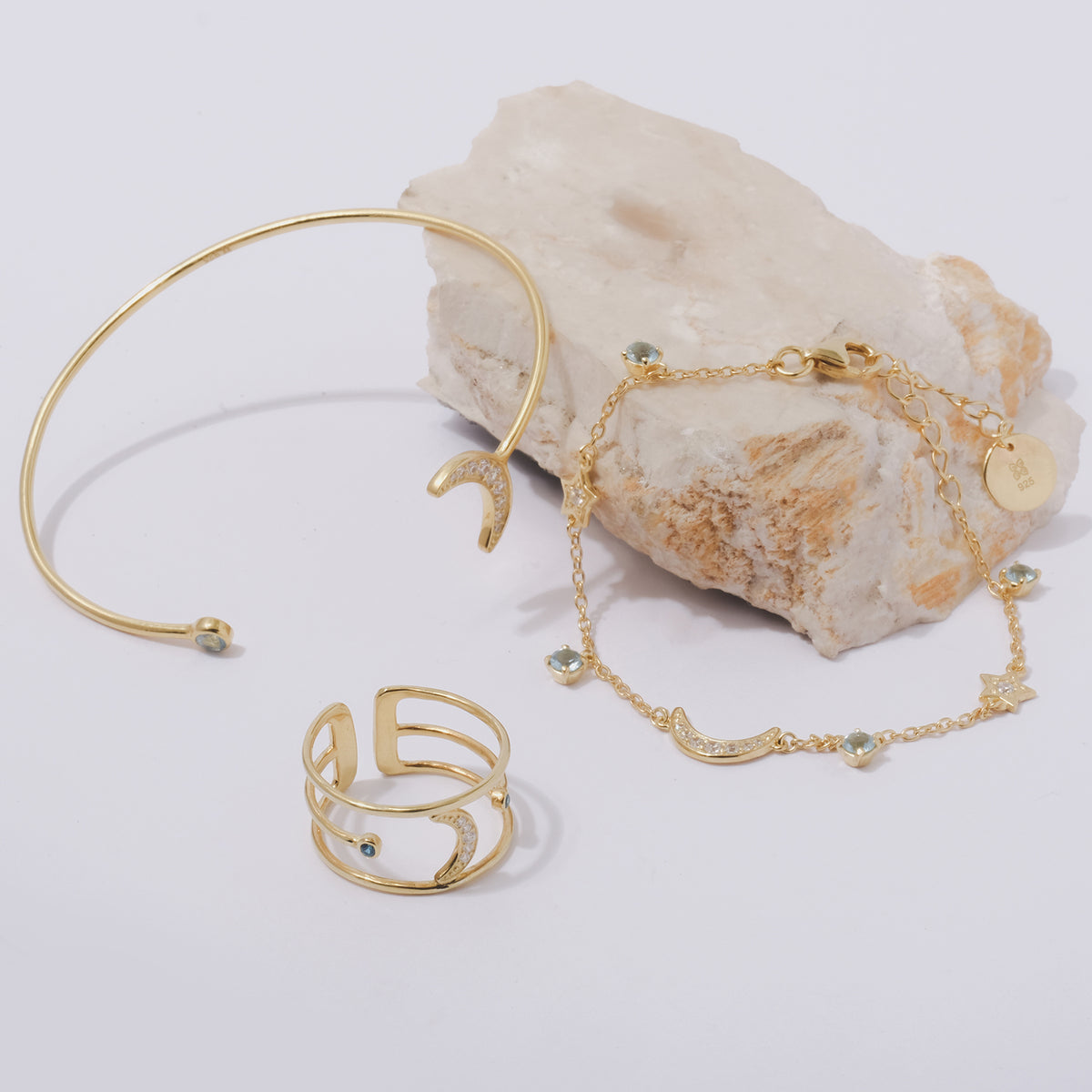 Gelang Perak Koleksi Selene Sterling Silver 925 Gold Plated