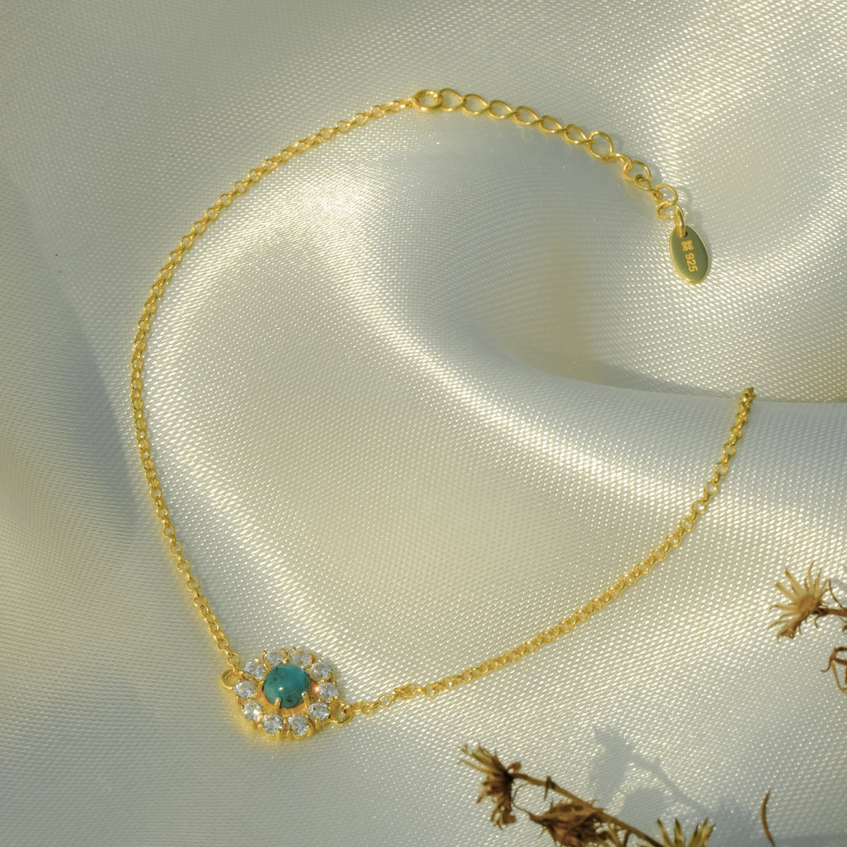 Gelang Chain Flower Perak 925 Koleksi Azzura