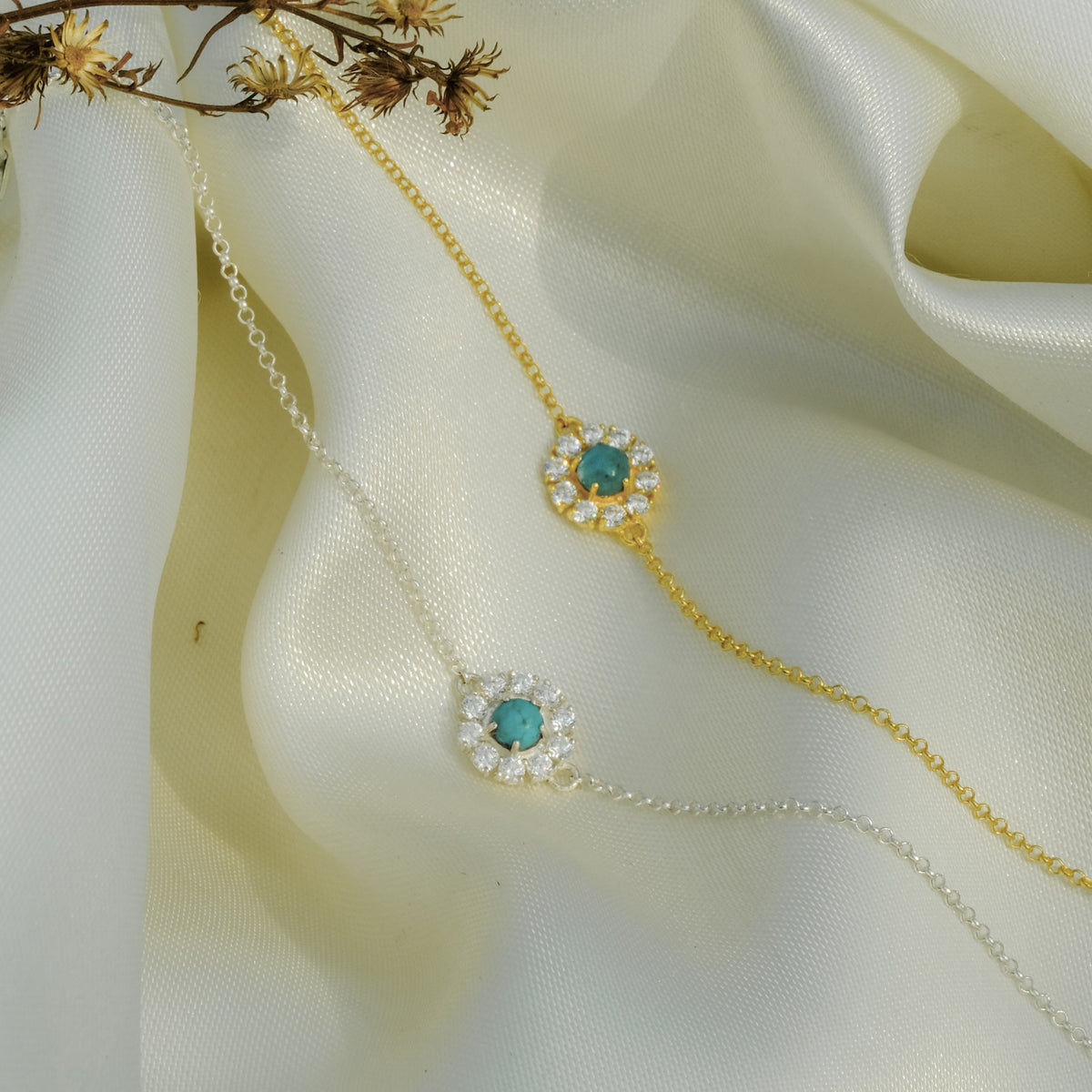 Gelang Chain Flower Perak 925 Koleksi Azzura