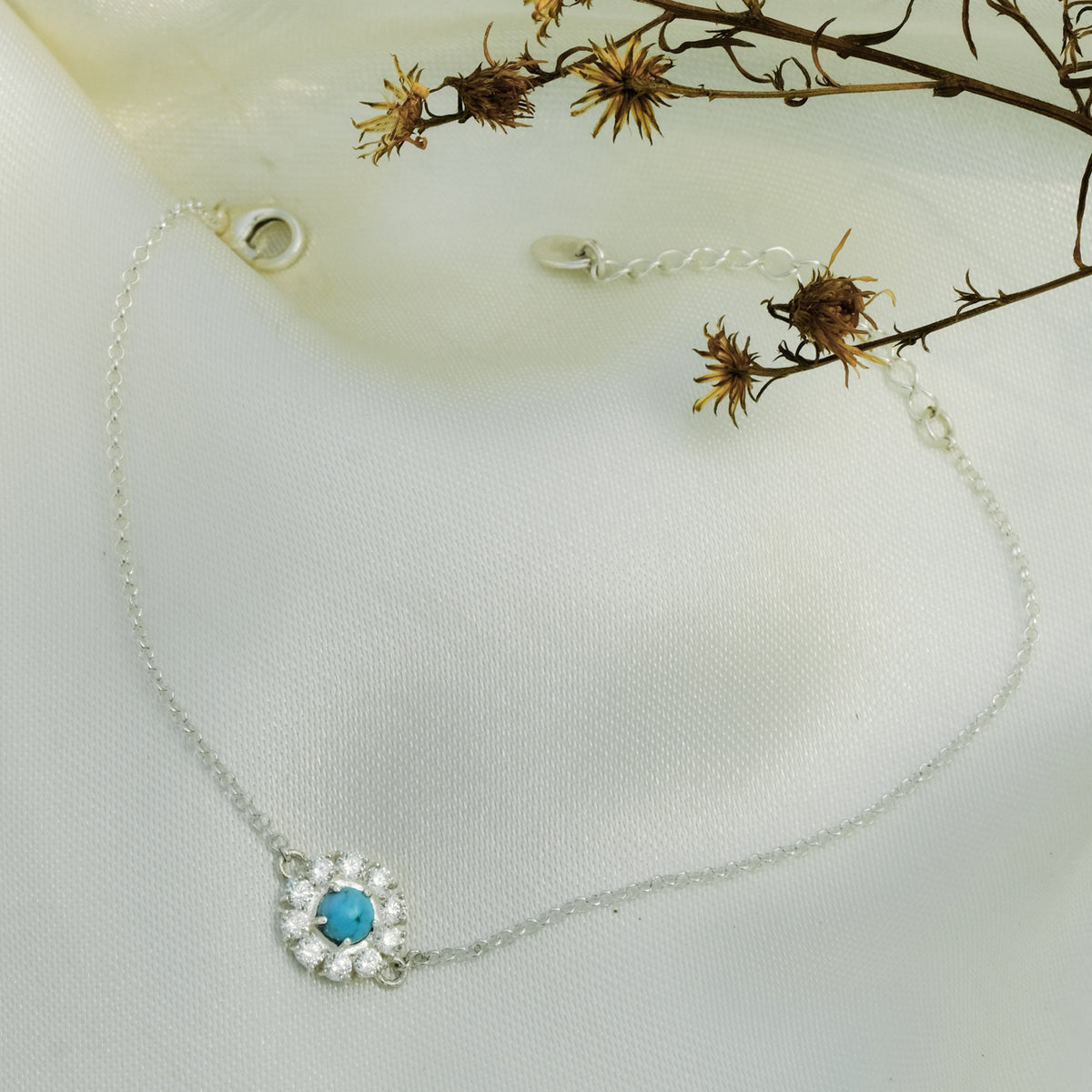 Gelang Chain Flower Perak 925 Koleksi Azzura