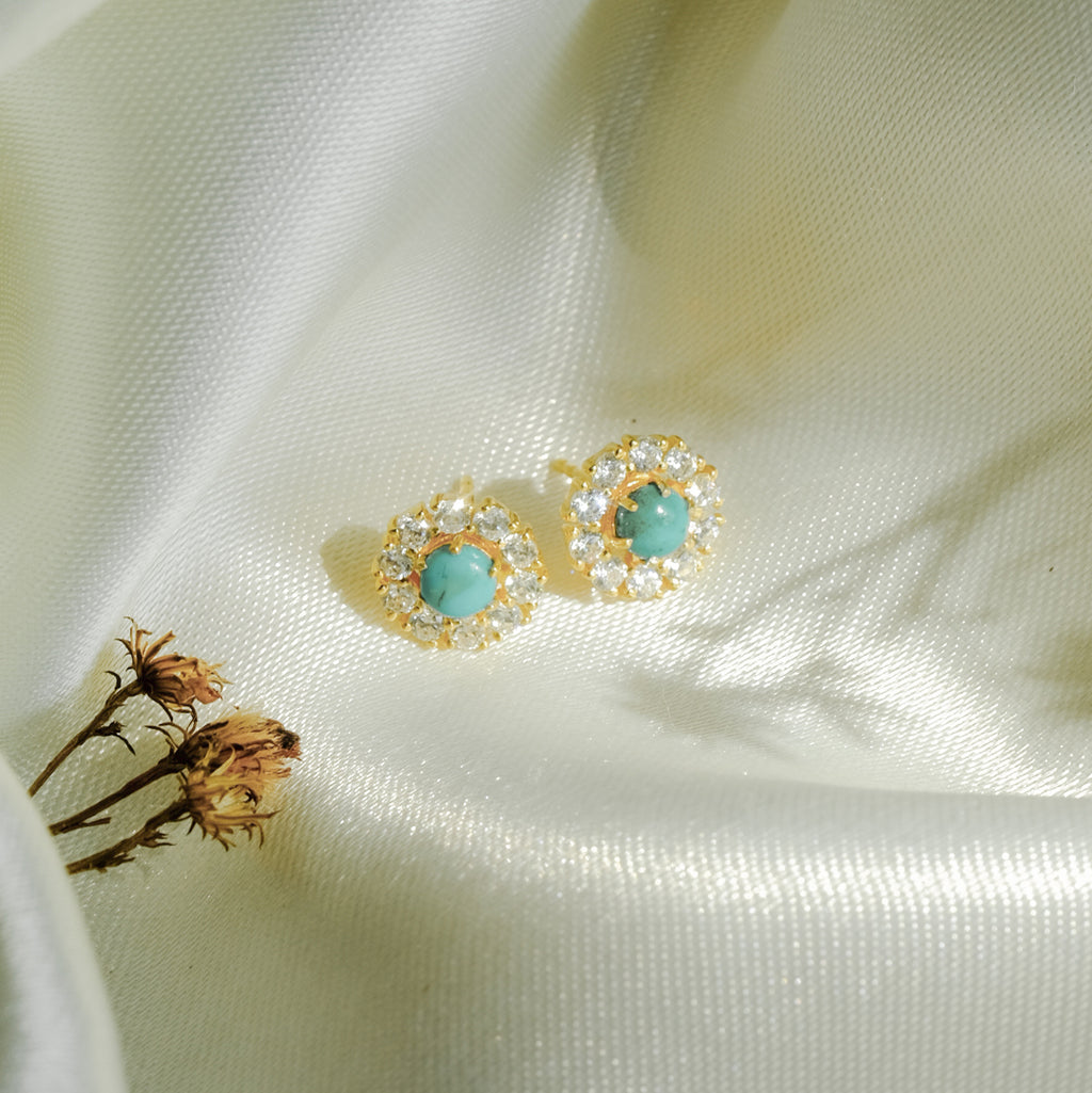 Anting Stud Flower 2 in 1 Perak 925 Koleksi Azzura