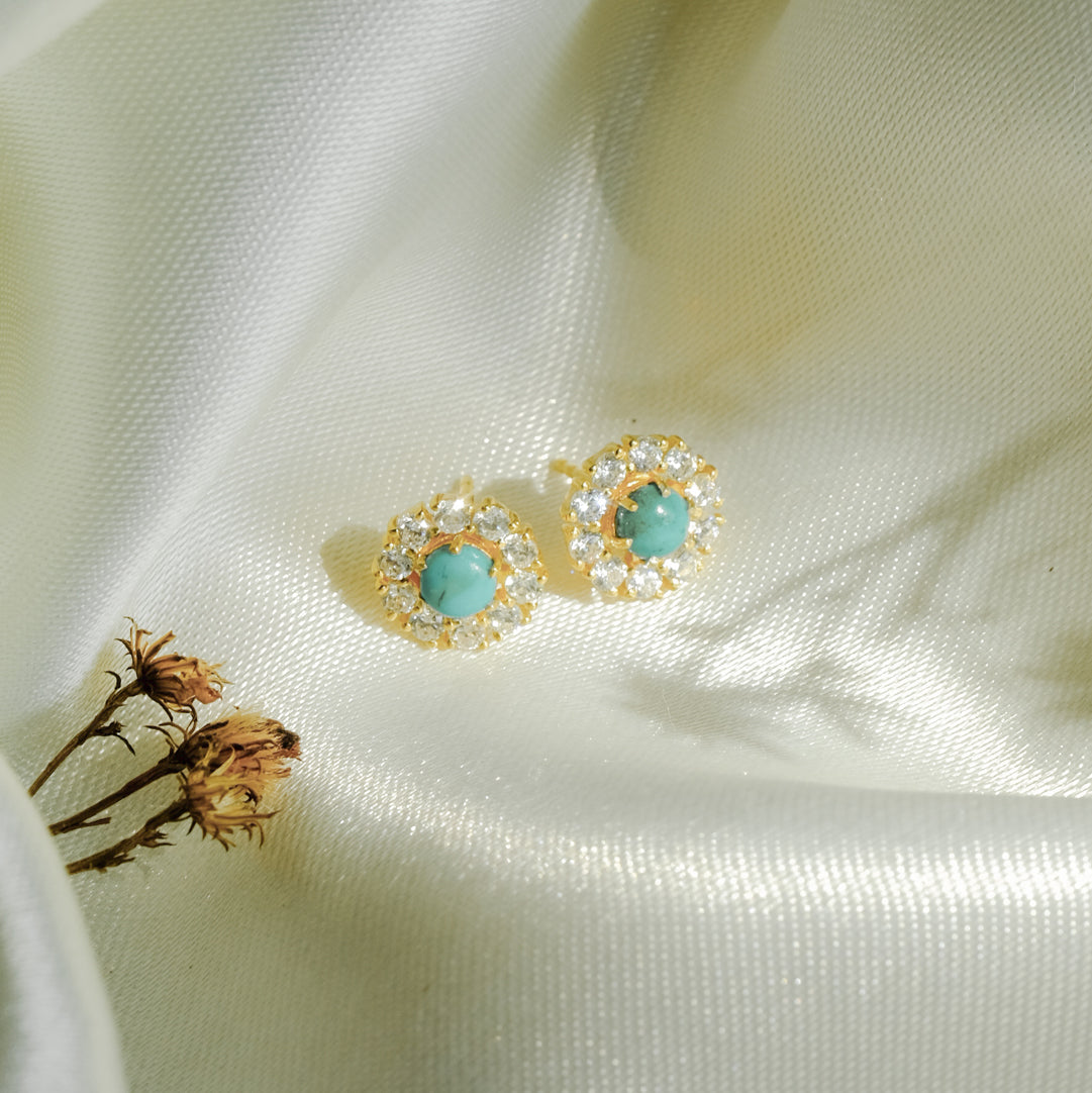 Anting Stud Flower 2 in 1 Perak 925 Koleksi Azzura
