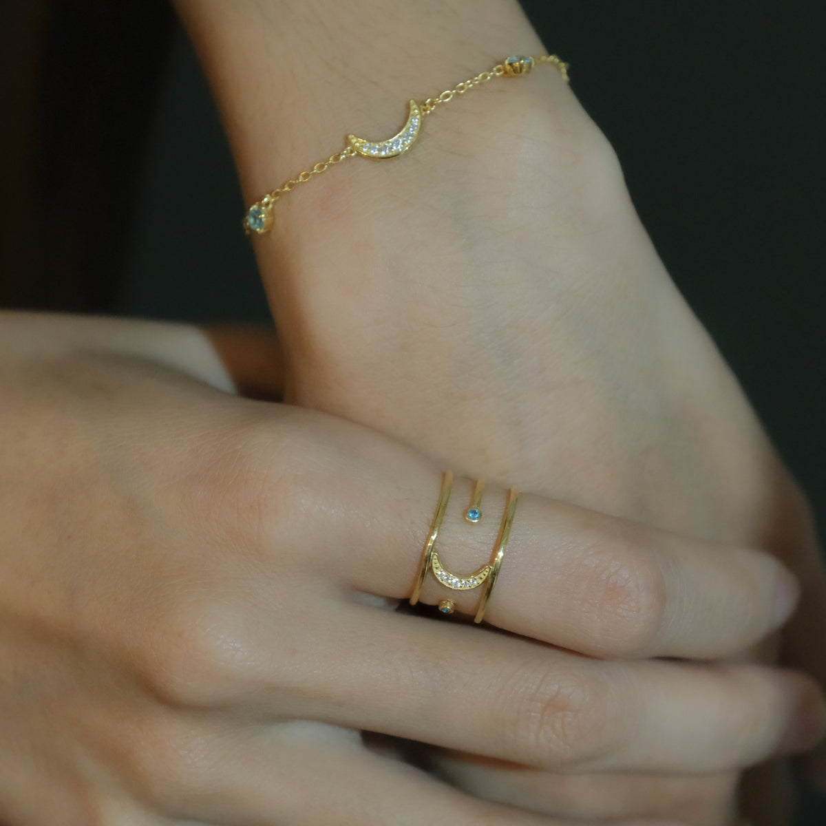 Gelang Perak Koleksi Selene Sterling Silver 925 Gold Plated