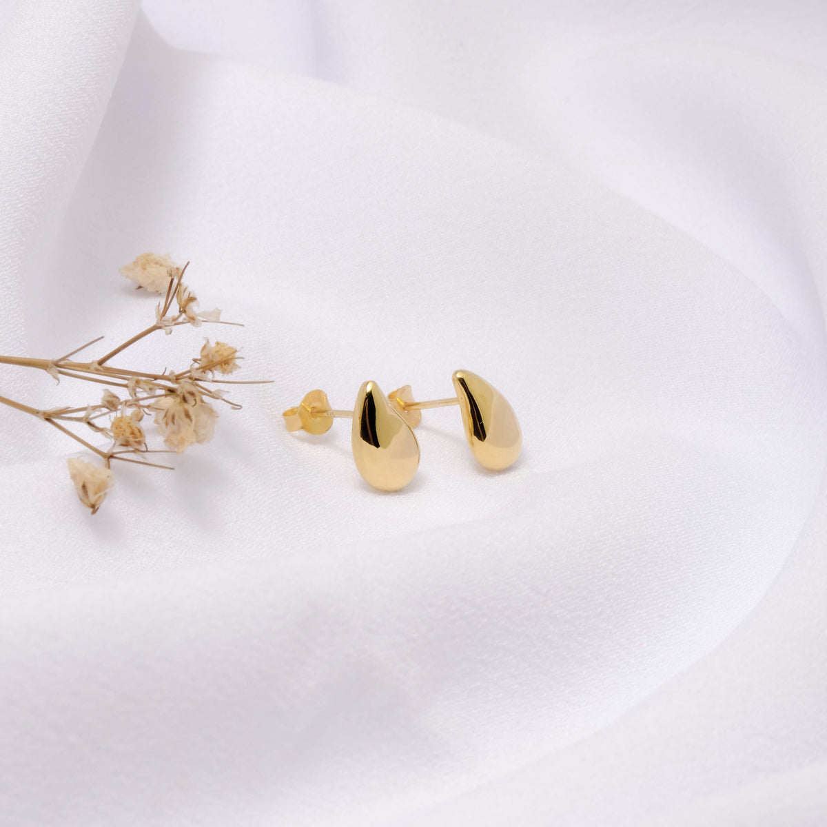 Anting Stud Koleksi Elara Drop Sterling Silver 925 Gold Plated