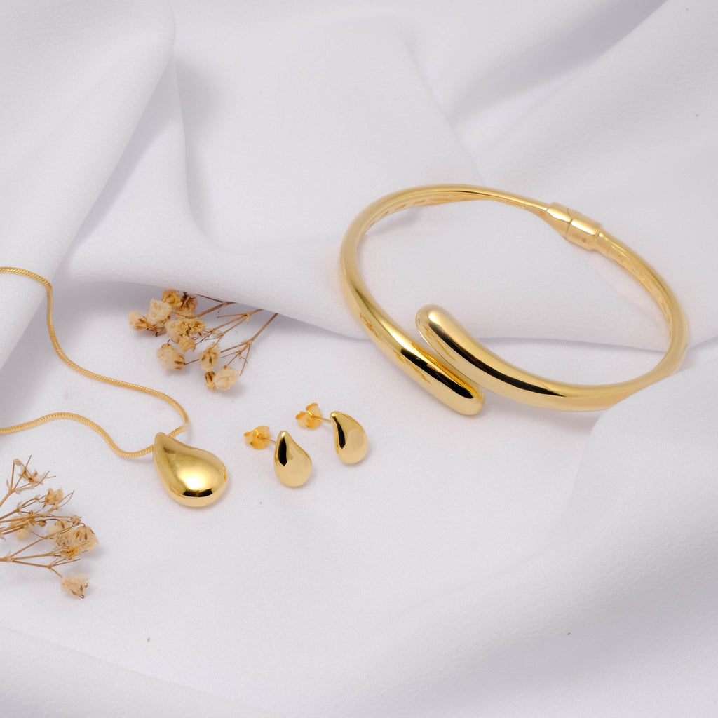 Gelang Bangle Koleksi Elara Drop Sterling Silver 925 Gold Plated